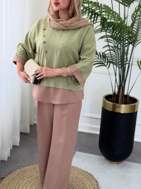 ست کژوال مهرسا 0582 (سبز روشن)