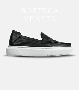 کالج مردانه مشکی سفید Bottega Veneta مدل 6998