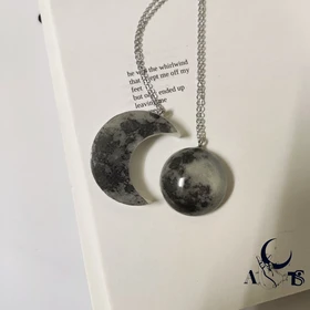 گردنبند ست ماه مکمل شبتاب مدل دست آفرینش(زمان ساخت 5_8 روز کاری)