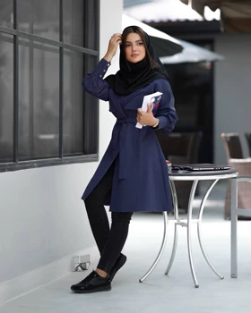 مانتو کوتاه راه راه دویقه آستین مچی (دانشجویی ، اداری)
