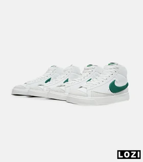 کفش کتانی ساق‌دار مردانه و زنانه سفید سبز Nike Blazer Low 77
