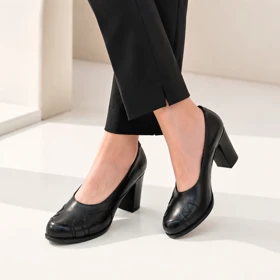 کفش چرم طبیعی زنانه کد 543