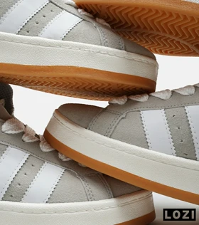 کفش کتانی نیم ساق مردانه و زنانه طوسی سفید ADIDAS Campus