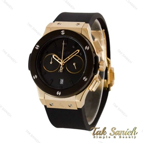 ساعت هابلوت زنانه سه موتوره طلایی مشکی Hublot-4945-G