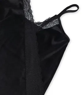 پیراهن بندی مخمل و گیپور Neev نیو کد Emma 4606 مشکی Black