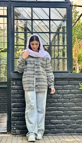 پیراهن پشمی چهارخانه