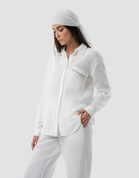 شومیزی تک جیب سر جیب مروارید