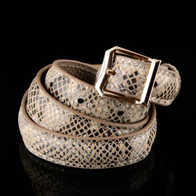 کمربند زنانه چرم یلسان مدل آتیس کد052-RTL (کرم)