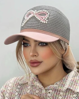 کلاه بیسبالی مروارید حصیری