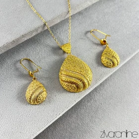 نیم ست مدل اشکی طرح طلا 10153