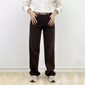 شلوار کتان نیم بگ 1007803