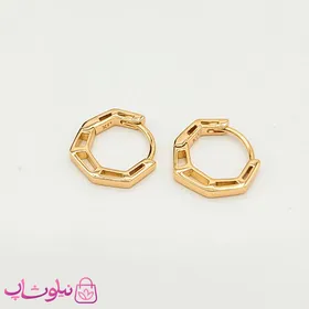 گوشواره حلقه‌ای ژوپینگ طرح شش ضلعی