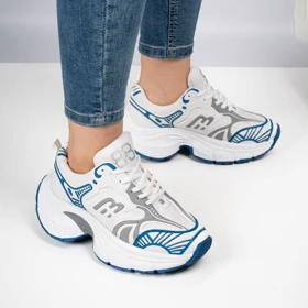 کفش و کتانی زنانه و دخترانه مدل بالنسیاگا BALENCIGA رنگ سفید آبی