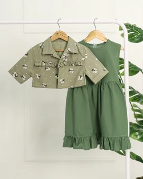 ست کت و سارافون لینن دخترانه 0972