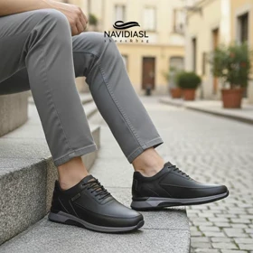 کفش مردانه چرم اداری و روزانه طبی کد 7057021