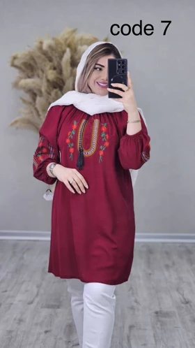 شومیز مانتویی گلدوزی