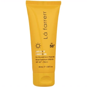 کرم ضد آفتاب بی رنگ لافارر با SPF50 مناسب پوست چرب و آکنه‌ای 40ml