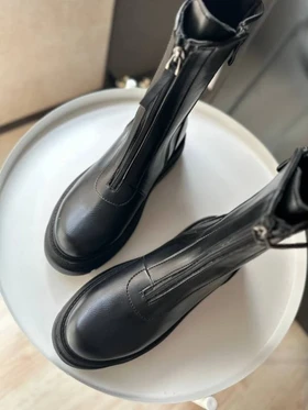 کفش بوت زنانه مدل 00008 - Stradivarius Flat Ankle Boots