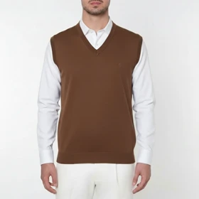 ژیله بافت مردانه یقه هفت نسکافه‌ای