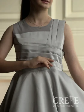 پیراهن ساتن دامن پفی