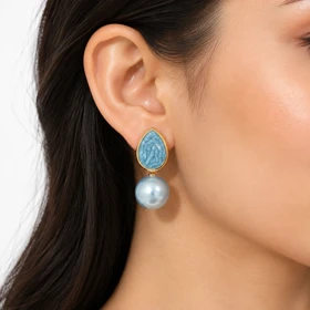 گوشواره میناکاری کد gm432گالری زیور آلات آوآرین