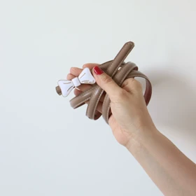 کمربند چرمی مات زنانه مدلbe7043 (نسکافه ای)