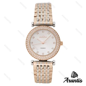 ساعت الکسا Premier 0105 زنانه دورنگ رزگلد نقره ای دورنگین w-10111