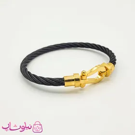 دستبند مردانه فرد Fred مشکی طلایی