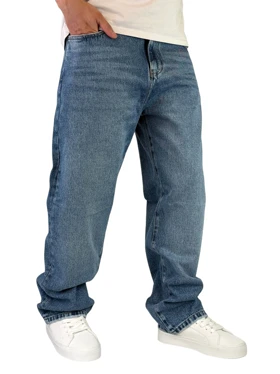 شلوار جین مردانه بگ استایل رنگ آبی روشن کد 00349