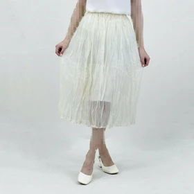 دامن زنانه تک‌رنگ نباتی