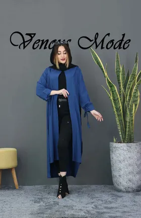 مانتو بلند آستین بنددار