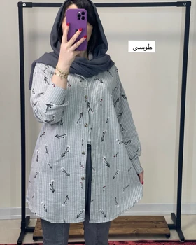 کت آستین بلند دکمه دار نخی