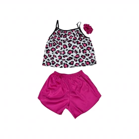 ست تاپ و شلوارک طرح پلنگی 047