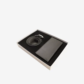 ست دو تکه چرم مردانه مدل s006 (مشکی)