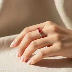 انگشتر زنانه پاپیون کریستالی