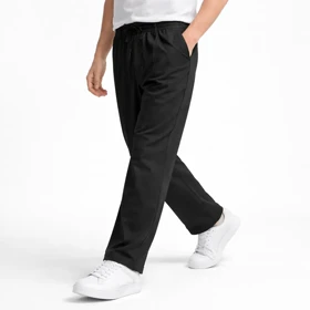 شلوار پارچه ای نیم بگ، مشکی پارچه بزایاق، کمرکش شیک و روزمره کد 5001