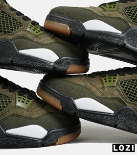 کتانی ساق‌دار زنانه و مردانه سبز Nike air jordan 4 مدل 7305