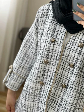 کت شانل بافت لمه دار کد 3172