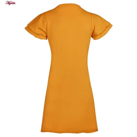 سارافون زنانه کوزا مدل آستین چین‌دار زرد کد 9230
