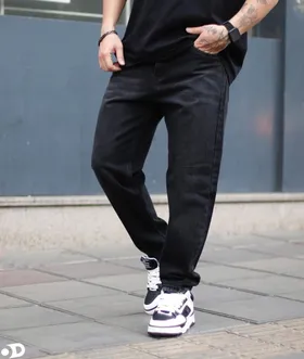 شلوار مام استایل مردانه رنگ زغالی سیر بدون زاپ جدید کد mom8667