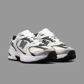 نیوبالانس 530 سفید نقره ای مشکی New Balance 530 White Silver Metallic Black