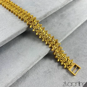 دستبند زنانه طرح گل طلایی 40085