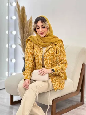 شومیز طرح دار تک جیب