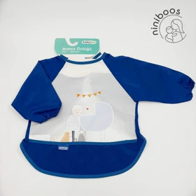 پیشبند کودک آستین دار طرح کالسکه بیبی جم baby jem
