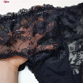 ست شورت و سوتین زنانه پانیذ مشکی مدل بدون فنر گیپوری 9016