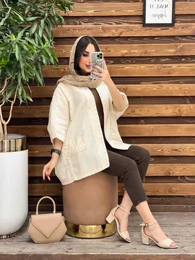مانتو پانچ پرچ دار