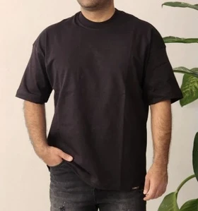 تیشرت مشکی ساده باکسی