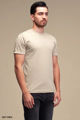 تیشرت مردانه یقه گرد آستین کوتاه