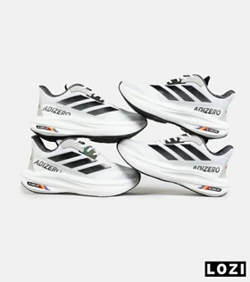 کفش کتانی مردانه و زنانه سفید مشکی Adidas Adizero