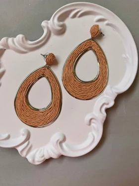 گوشواره حصیری بیضی نارنجی